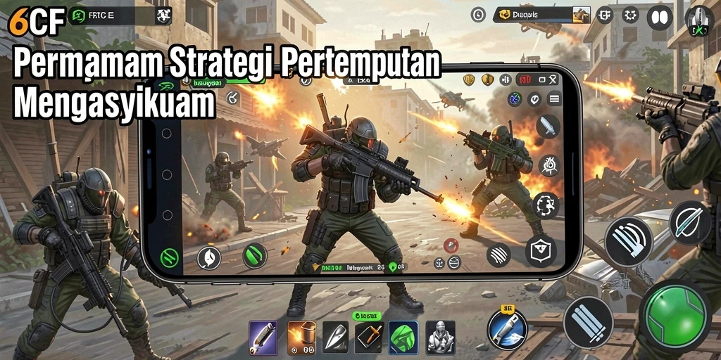 Tampilan menakjubkan dari gameplay strategi pertempuran 6CF.