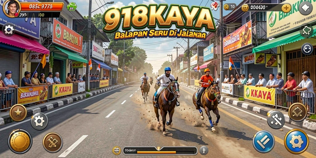 Tampilan gameplay balapan yang mendebarkan di 918KAYA.
