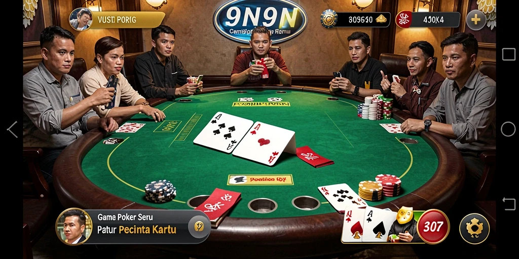 Tampilan gameplay Poker yang seru dan mendebarkan.