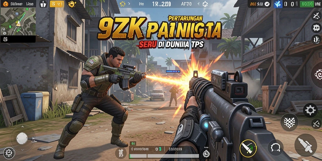 Tangkapan layar utama 9ZK menampilkan aksi gameplay TPS yang mendebarkan.