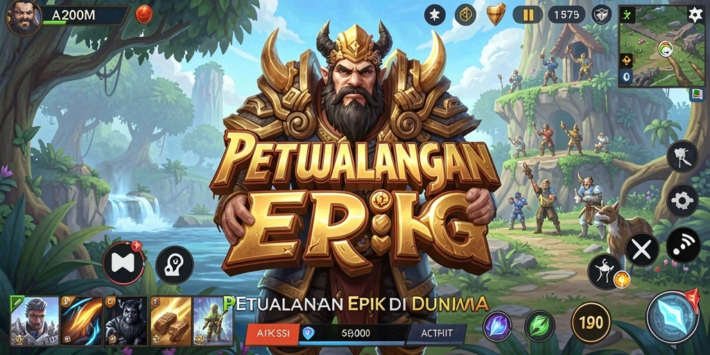 Tangkapan layar A200M menunjukkan aksi seru dalam pertarungan RPG.