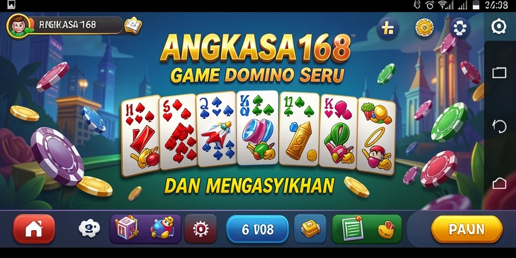 Tampilan gameplay seru dari ANGKASA168 dengan papan domino yang menarik.