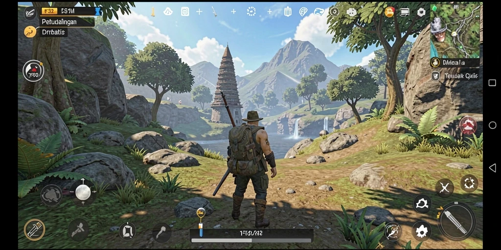 Tangkapan layar menampilkan dunia terbuka yang menakjubkan dan gameplay seru.