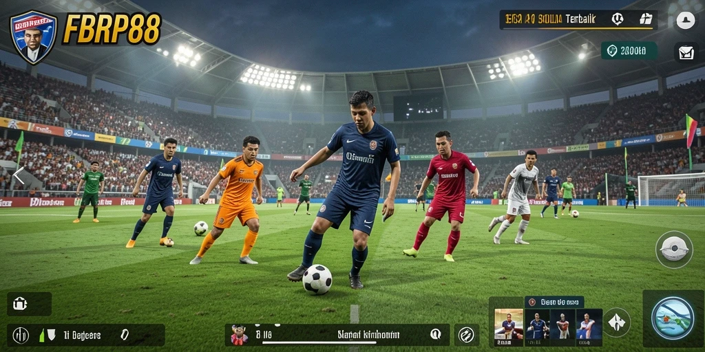 Gameplay seru dalam FBRP88 dengan aksi sepak bola yang mendebarkan.