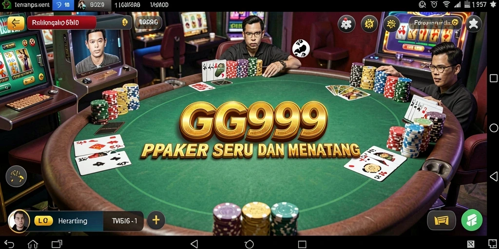 Tangkapan layar gameplay Poker GG999 yang mendebarkan.