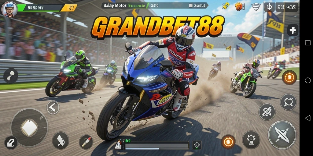 Tampilan mendebarkan dari gameplay balap motor