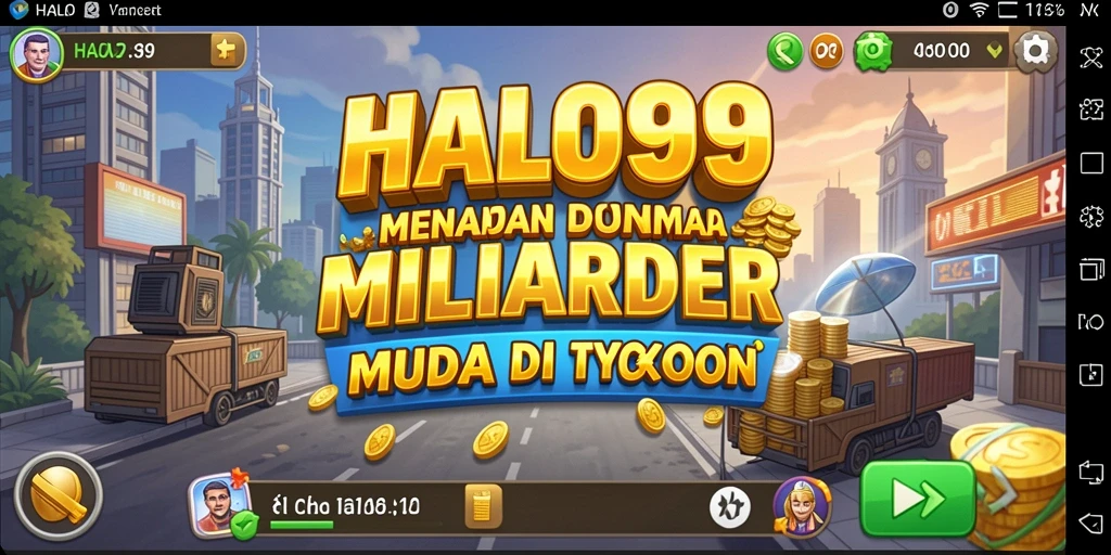 Screenshot gameplay HALO99 menampilkan aksi bisnis yang seru.
