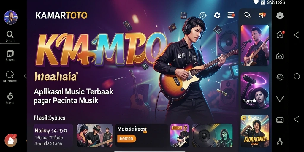 Screenshot KAMARTOTO menampilkan pengalaman mendengarkan musik yang menyenangkan.