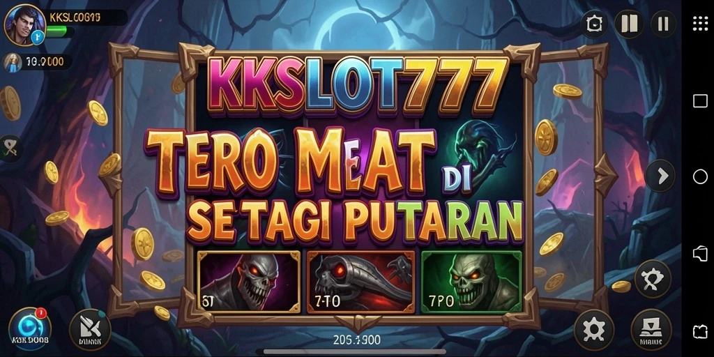 Screenshot KKSLOT777 menampilkan atmosfer gameplay yang gelap dan menyeramkan.