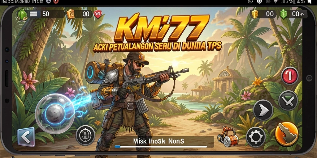 Tampilan gameplay seru di KM777 dengan aksi tembak-menembak intens.