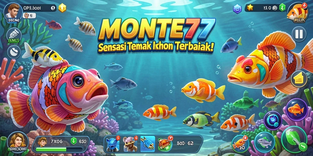 Tampilan gameplay Tembak Ikan yang menyenangkan di MONTE77.