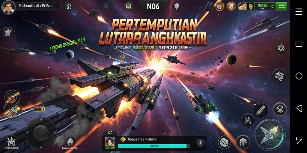 Gameplay seru N06 dengan grafis luar angkasa yang memukau.