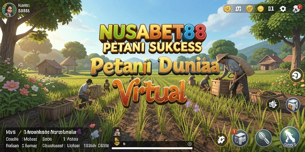 Screenshot gameplay NUSABET88 menampilkan ladang yang subur dan hewan peliharaan.