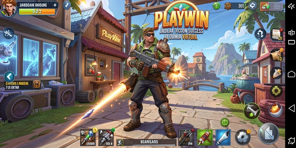 Screenshot utama <strong>PLAYWIN</strong> menampilkan momen mendebarkan dalam gameplay Tycoon.