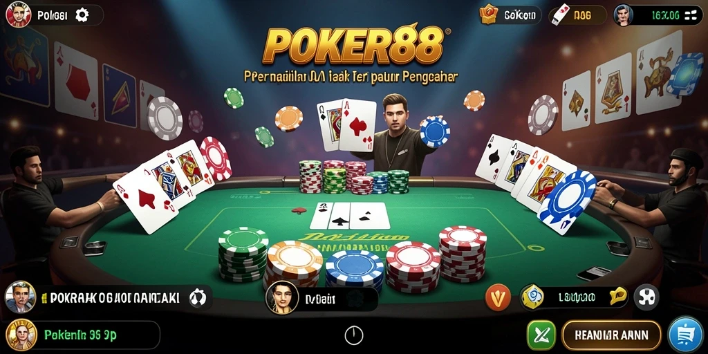Screenshot POKER88 menampilkan momen seru saat bermain poker secara online.