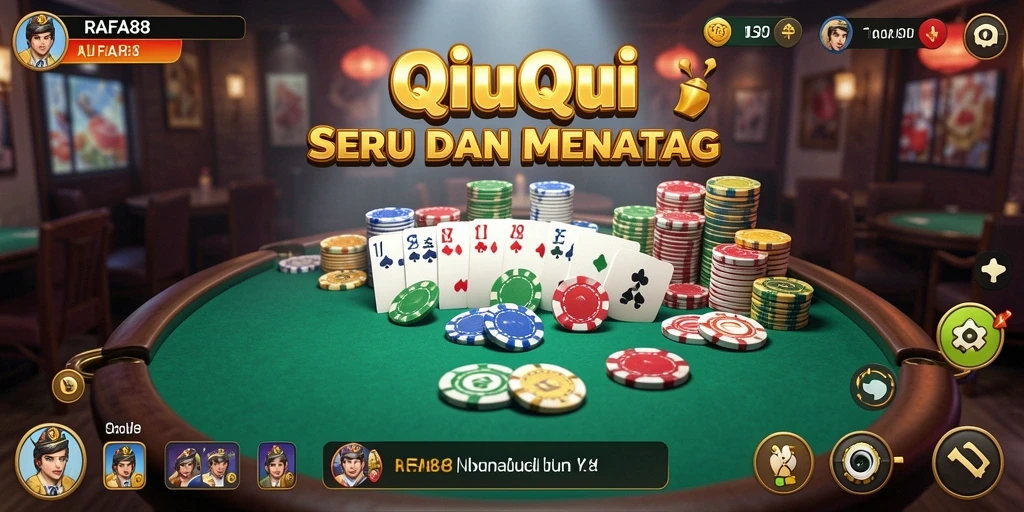 Tampilan gameplay QiuQiu yang mendebarkan di RAFA88.