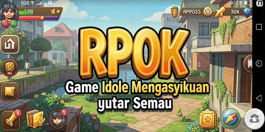 Tampilan screenshot gameplay RPOK dengan karakter terlibat dalam aksi Idle.