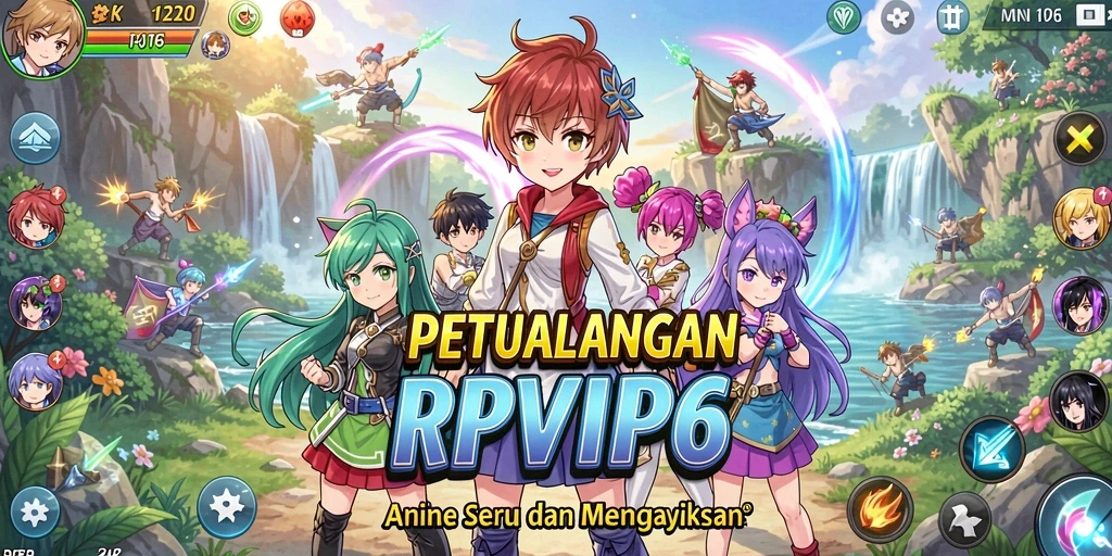 Screenshot RPVIP6 menampilkan duel karakter anime yang mendebarkan.