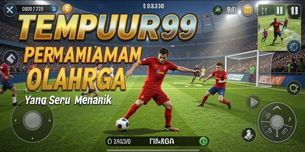 Tangkapan layar TEMPUR99 menampilkan aksi seru dalam pertandingan olahraga.