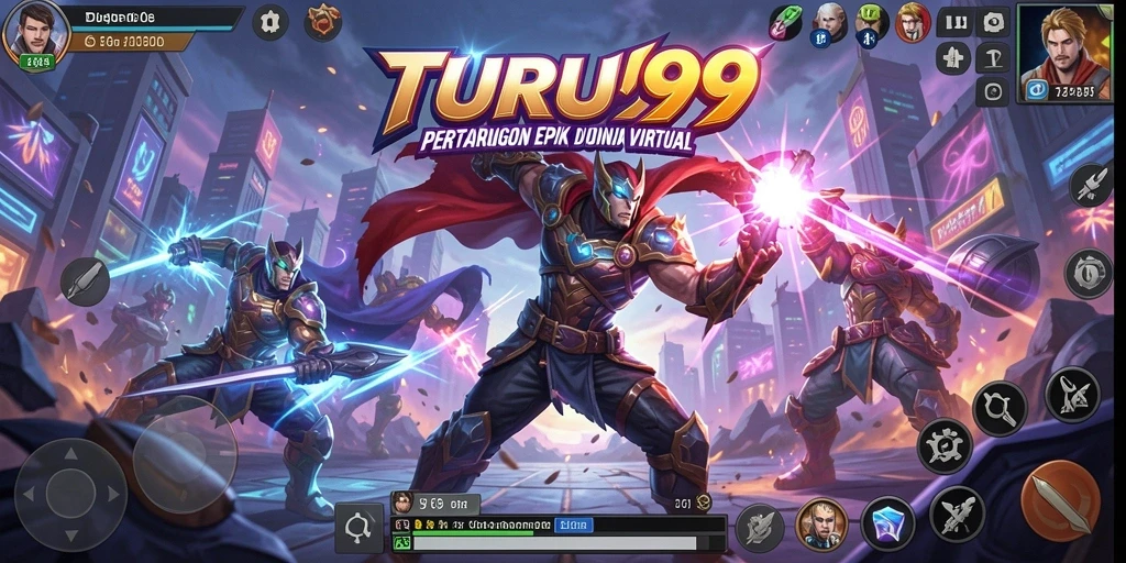 Tampilan gameplay <strong>TURU99</strong> yang menegangkan dan penuh aksi.