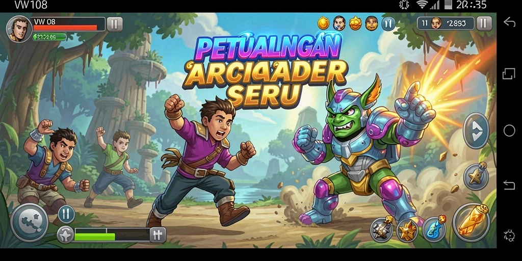 Screenshot VW108 menampilkan aksi gameplay Arcade yang seru dan dinamis.
