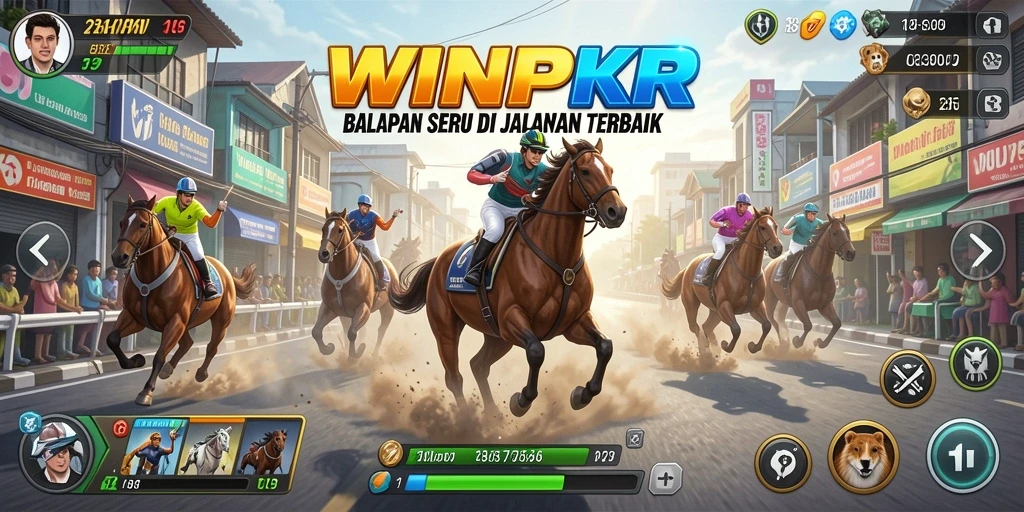 Tampilan menarik dari gameplay WINPKR dengan aksi balapan yang seru.
